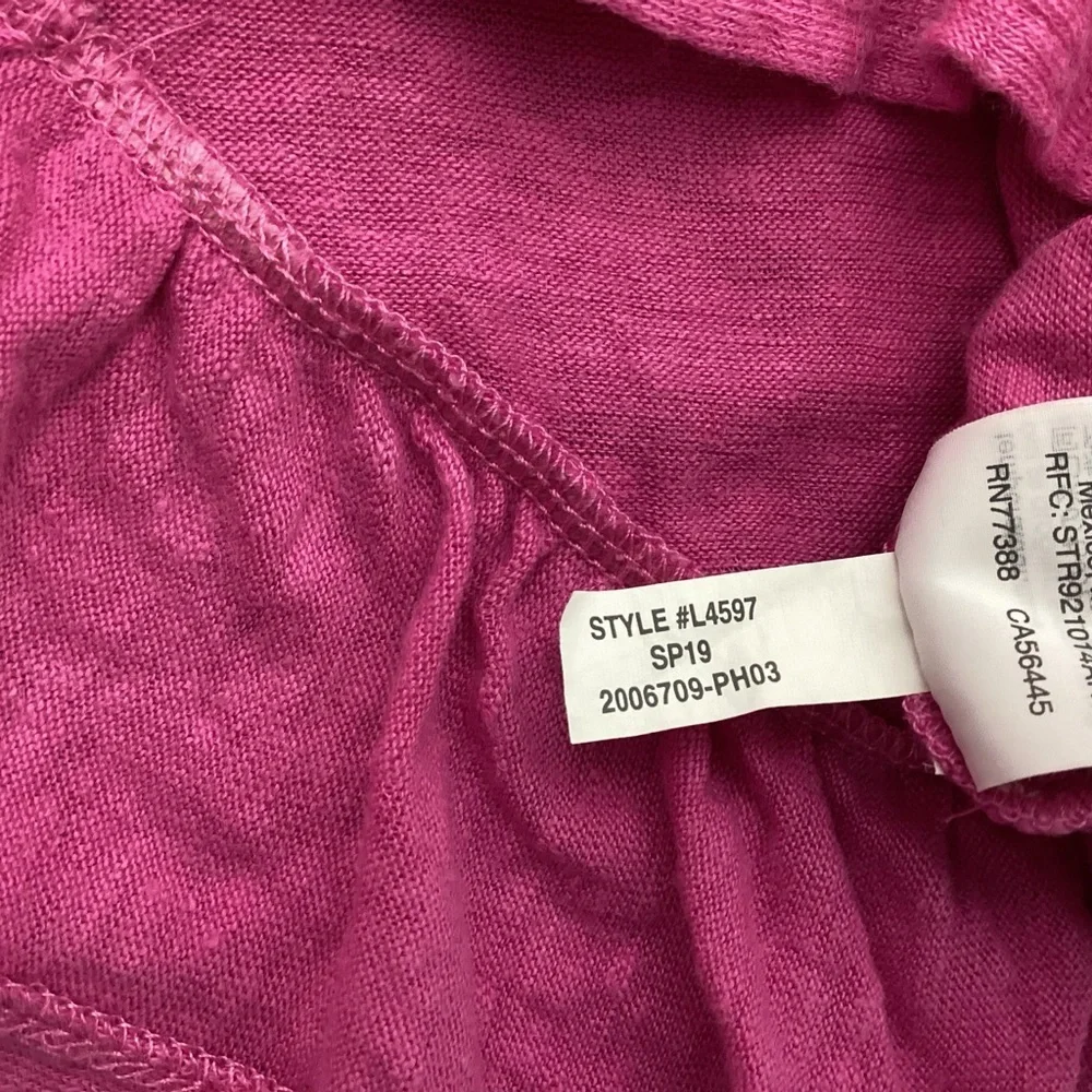 J. Crew Ruffle Back Linen Tee Size Small